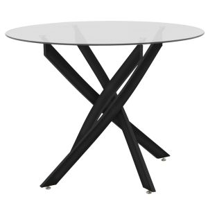Murde table and chairs set and Antoro glass table D100x75 cm, set of 5 pieces