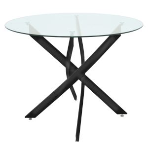 Murde table and chairs set and Antoro glass table D100x75 cm, set of 5 pieces