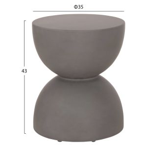 Кръгла табуретка Zini HM6580.01 фиброцемент в сиво Φ35X43HСМ.