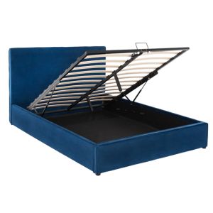 Легло с матрак &amp; място за съхранение Allie HM10805.18 синьо кадифе-матрак 160χ200см.