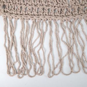 Макраме Shelto от полипамук в бежов цвят 400x400x27см