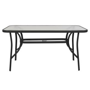 Маса Bruno HM5106.03 метална в черно с плот от закалено стъкло 140X80X72HСМ.