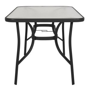 Маса Bruno HM5106.03 метална в черно с плот от закалено стъкло 140X80X72HСМ.