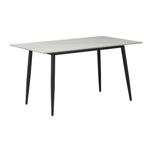 Маса Gustas бял мрамор синтерован камък-черен метал 140x80x76см