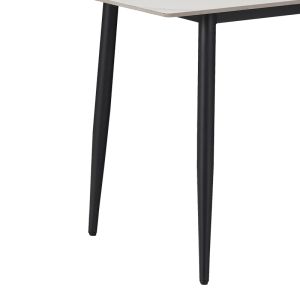 Table Gustas white marble sintered stone-black metal 160x80x76cm
