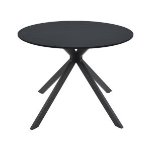 Маса Xuson черен MDF-черни метални крака D80x75см