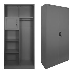 Метален шкаф Zogi с преграда в антрацитен цвят 90x45x180см