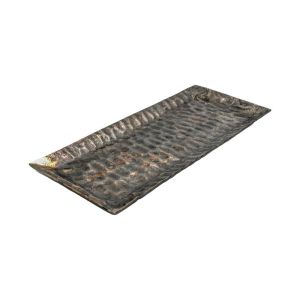 Метална декоративна чиния FL750 цвят антично сребърно 40X17X3СМ