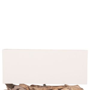 Настолна лампа правоъгълна Twiggy HM4432 плаващо Дървоdriftwood) &amp; бяла шапка 50X16.5X38HСМ.