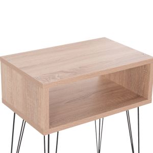 Нощно шкафче Todd HM18184.03 меламин в цвят сонома-метални крака в черно 46X30X59HСМ.