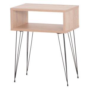Нощно шкафче Todd HM18184.03 меламин в цвят сонома-метални крака в черно 46X30X59HСМ.