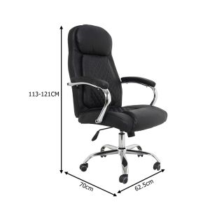 Офис стол Stoldi pu черен 62.5x70x113-121см