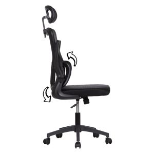 Офис стол Kesi HM1222.01 черен мрежест текстил &amp; Pp 61X62X125HСМ.