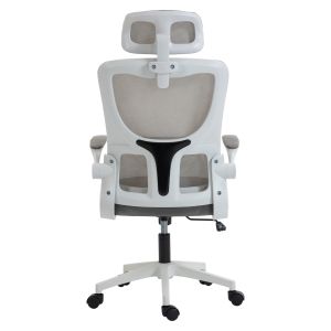 Офис стол Kesi HM1222.02 светлосив мрежест текстил-бял Pp 52X50X122HСМ.