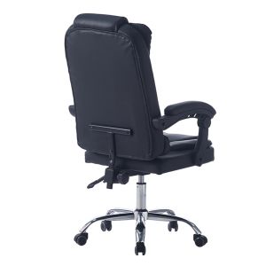 Офис стол Kyron HM1221.01 черна еко Кожаpu)-хромирана база 65X46X112HСМ.