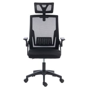 Офис стол Matron HM1226.01 черен Pp &amp; мрежест текстил 47X47X128HСМ.