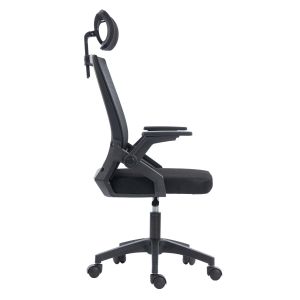 Офис стол Matron HM1226.01 черен Pp &amp; мрежест текстил 47X47X128HСМ.