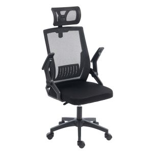 Офис стол Matron HM1226.01 черен Pp &amp; мрежест текстил 47X47X128HСМ.