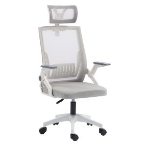 Офис стол Matron HM1226.02 бял Pp-светлосив мрежест текстил 47X47X128HСМ.
