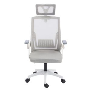 Офис стол Matron HM1226.02 бял Pp-светлосив мрежест текстил 47X47X128HСМ.