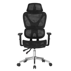 Офис стол Novar HM1217.01 черен мрежест текстил-хромирана база 51X49X129HСМ.