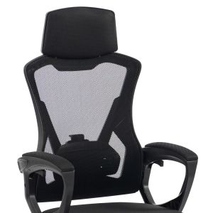 Офис стол Salas HM1223.01 полипропилен &amp; мрежа в черно 60X60X118-128HСМ.