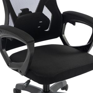 Офис стол Salas HM1223.01 полипропилен &amp; мрежа в черно 60X60X118-128HСМ.