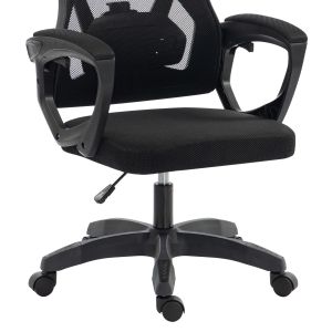 Офис стол Salas HM1223.01 полипропилен &amp; мрежа в черно 60X60X118-128HСМ.
