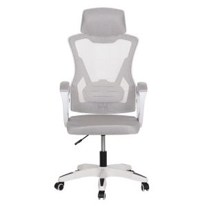 Офис стол Salas HM1223.02 P.p. в бяло-мрежест текстил в светлосиво 57X71X110-120HСМ.