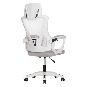 Офис стол Salas HM1223.02 P.p. в бяло-мрежест текстил в светлосиво 57X71X110-120HСМ.