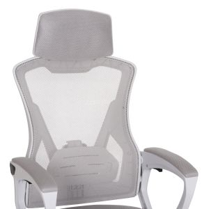 Офис стол Salas HM1223.02 P.p. в бяло-мрежест текстил в светлосиво 57X71X110-120HСМ.