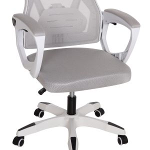 Офис стол Salas HM1223.02 P.p. в бяло-мрежест текстил в светлосиво 57X71X110-120HСМ.