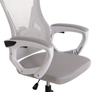Офис стол Salas HM1223.02 P.p. в бяло-мрежест текстил в светлосиво 57X71X110-120HСМ.