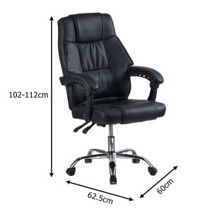 Офис стол с поставка за крака Vimmi pu черен 60x62.5x102-112см