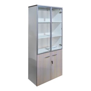 Офис шкаф със стъклени врати Armadi sonoma-white 80x40x200см