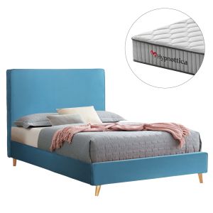 Полудвойно легло с матрак Maylin HM10758.02 тюркоазено кадифе-матрак 120X200СМ.