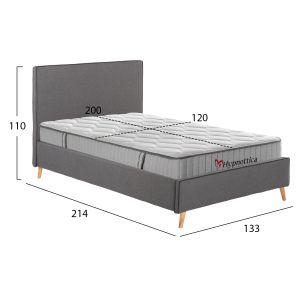 Полудвойно легло с матрак Maylin HM10758.03 сив текстил-матрак 120X200СМ.