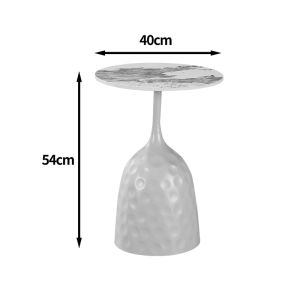 Помощна маса Amphora cappuccino метал-мрамор имитация травертин D40x60см