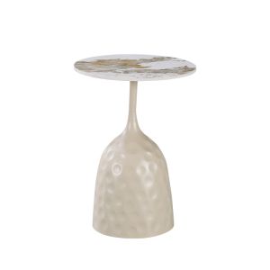 Помощна маса Amphora cappuccino метал-мрамор имитация травертин D40x60см