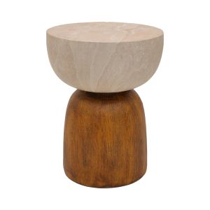 Isaka side table, MGO, cream wood imitation, D38x48 cm