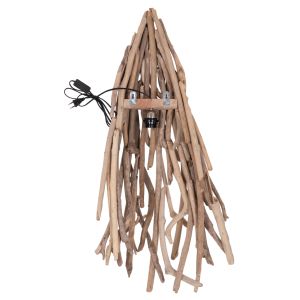 Стенен аплик Vekna HM4876 плаващо Дървоdriftwood) в натурален цвят 43X15(ДЕБЕЛИНА)X100HСМ.[1XΕ27]