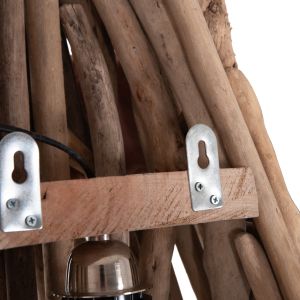 Стенен аплик Vekna HM4876 плаващо Дървоdriftwood) в натурален цвят 43X15(ДЕБЕЛИНА)X100HСМ.[1XΕ27]