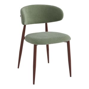 Стол Moss, цвят шамфъстък - орехов плат, метални крака 53x50x76см