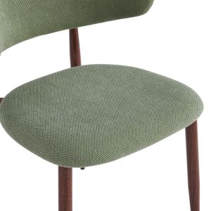 Стол Moss, цвят шамфъстък - орехов плат, метални крака 53x50x76см