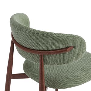 Стол Moss, цвят шамфъстък - орехов плат, метални крака 53x50x76см