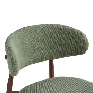 Стол Moss, цвят шамфъстък - орехов плат, метални крака 53x50x76см