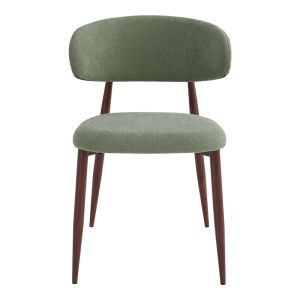 Стол Moss, цвят шамфъстък - орехов плат, метални крака 53x50x76см