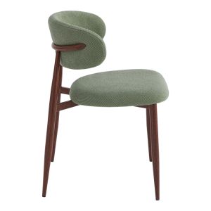 Стол Moss, цвят шамфъстък - орехов плат, метални крака 53x50x76см