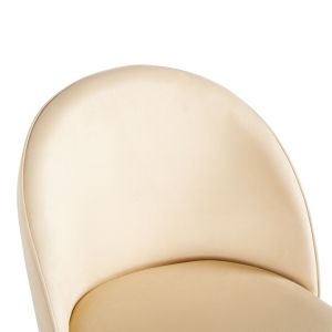 Стол Perch кремав кадифен - метален крак в естествен цвят 50x43x82см