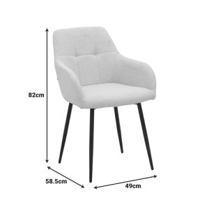 Стол Zerfia антрацит, плат - черен метален крак 43x59.5x85см